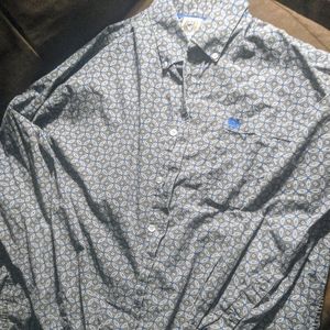 Cinch blue and grey button up shirt
